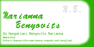 marianna benyovits business card